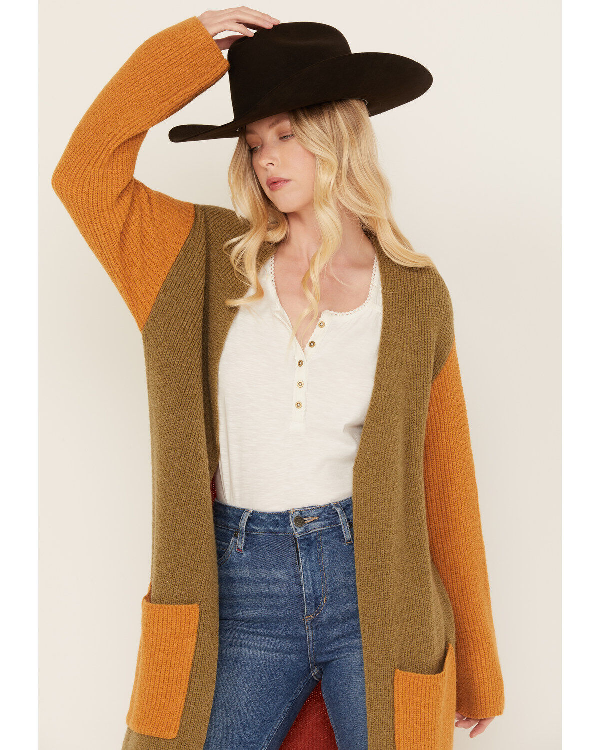 Revel Women's Color Block Duster Cardigan