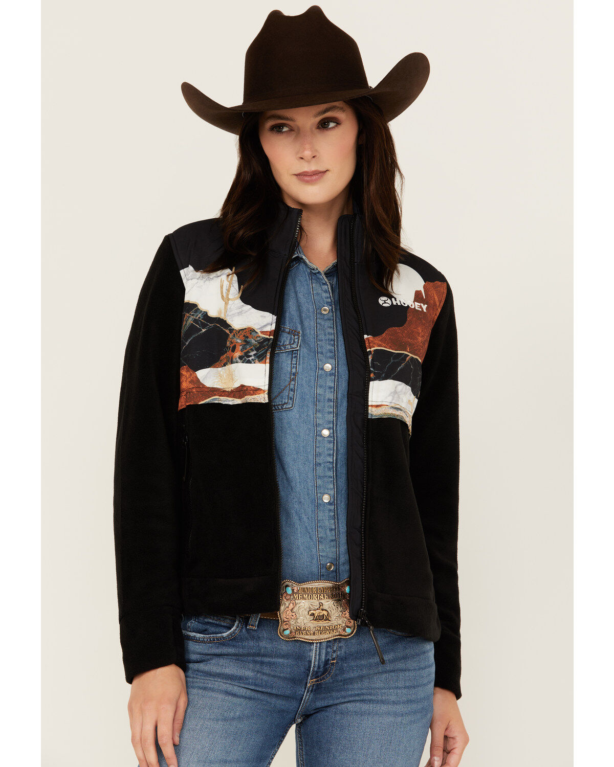 Hooey Women's Landscape Print Tech Fleece Jacket
