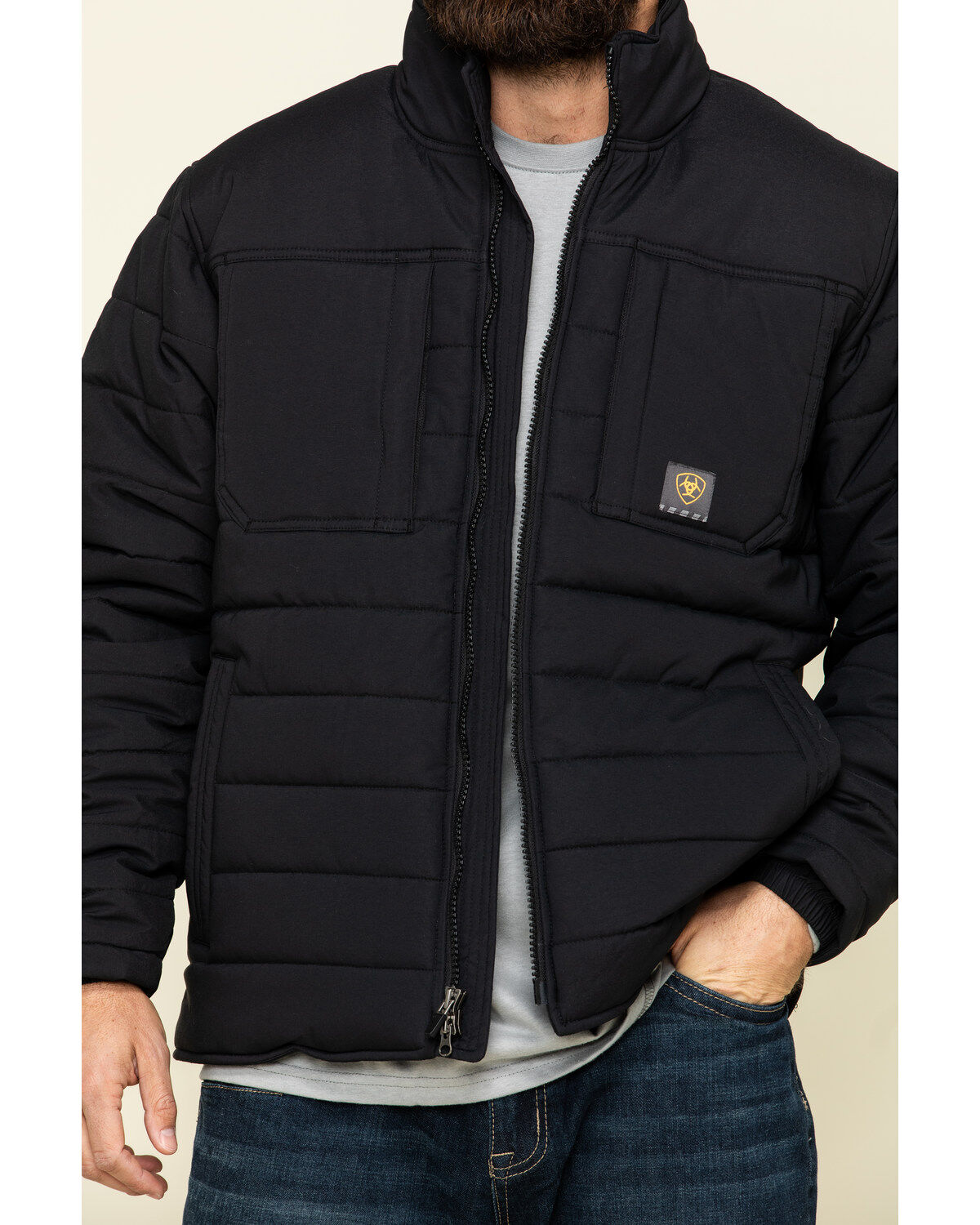 Ariat Men's Black Rebar Vailiant Ripstop Insulated Work Jacket