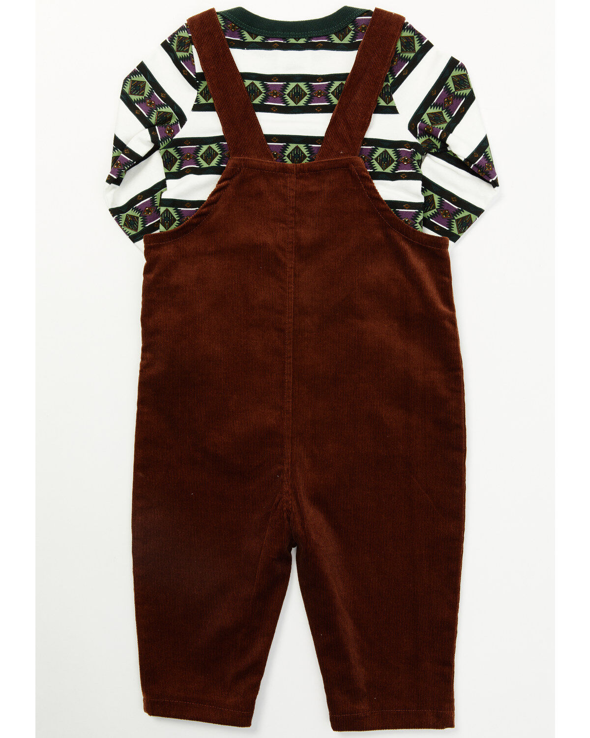 Cody James Infant Boys' Overalls & Striped Shirt Onesie Set
