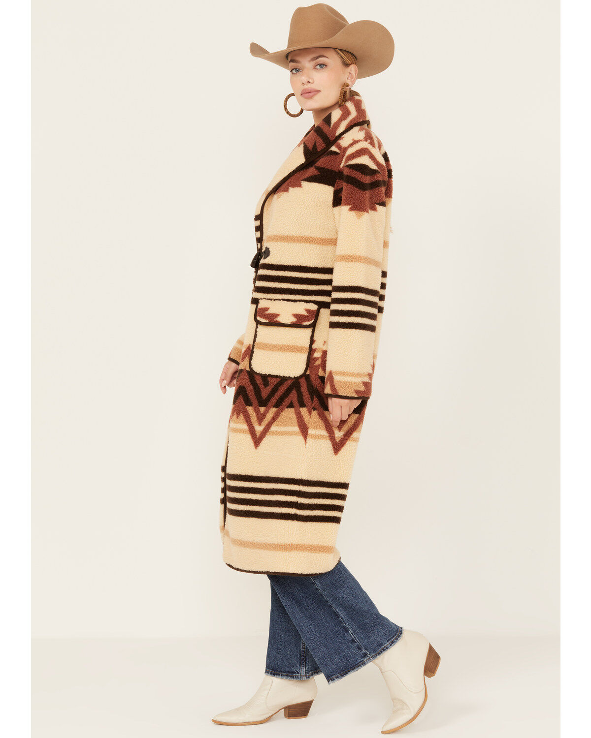 Tasha Polizzi Women's Enchanted Southwestern Print Sherpa Blanket Coat