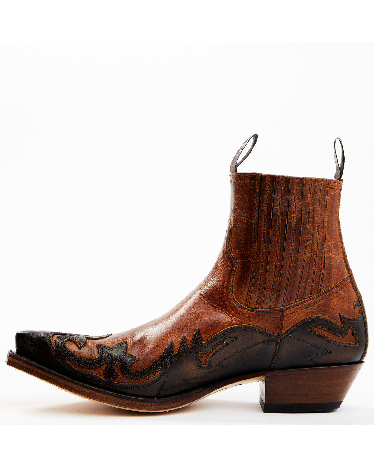Sendra Men's Cuervo Finger Gore Pull On Western Booties - Snip Toe