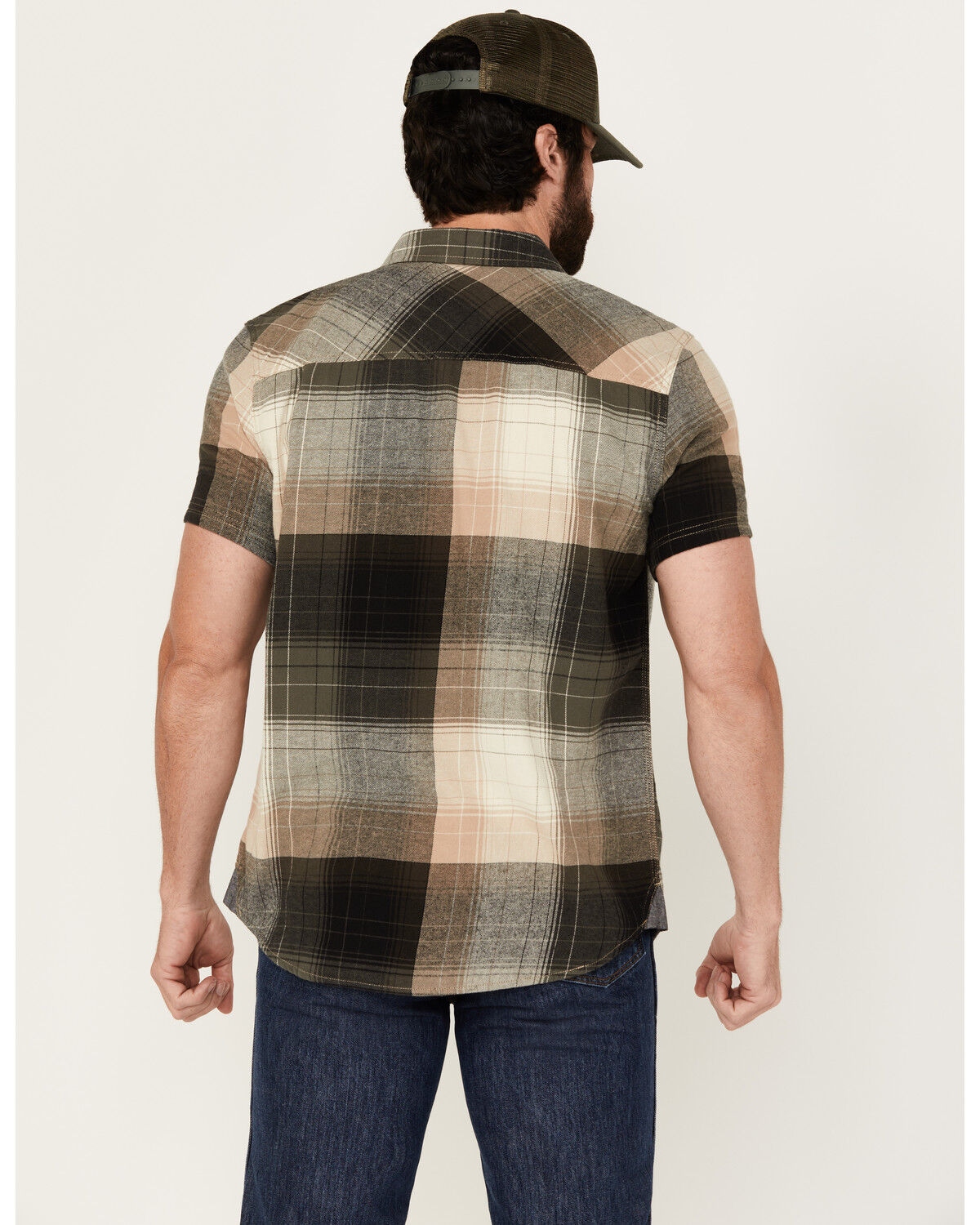 Brothers and Sons Men's Tooele Plaid Print Short Sleeve Button Down Western Shirt