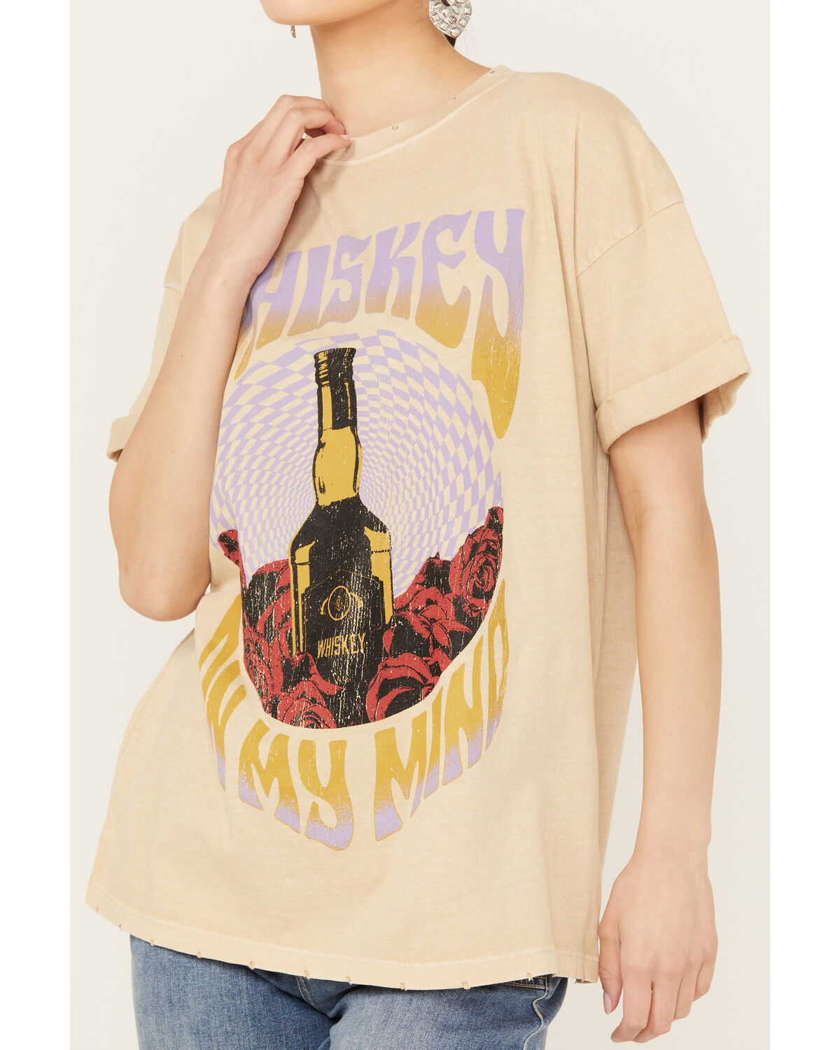 Girl Dangerous Women's Whiskey On My Mind Relaxed Fit Graphic Tee