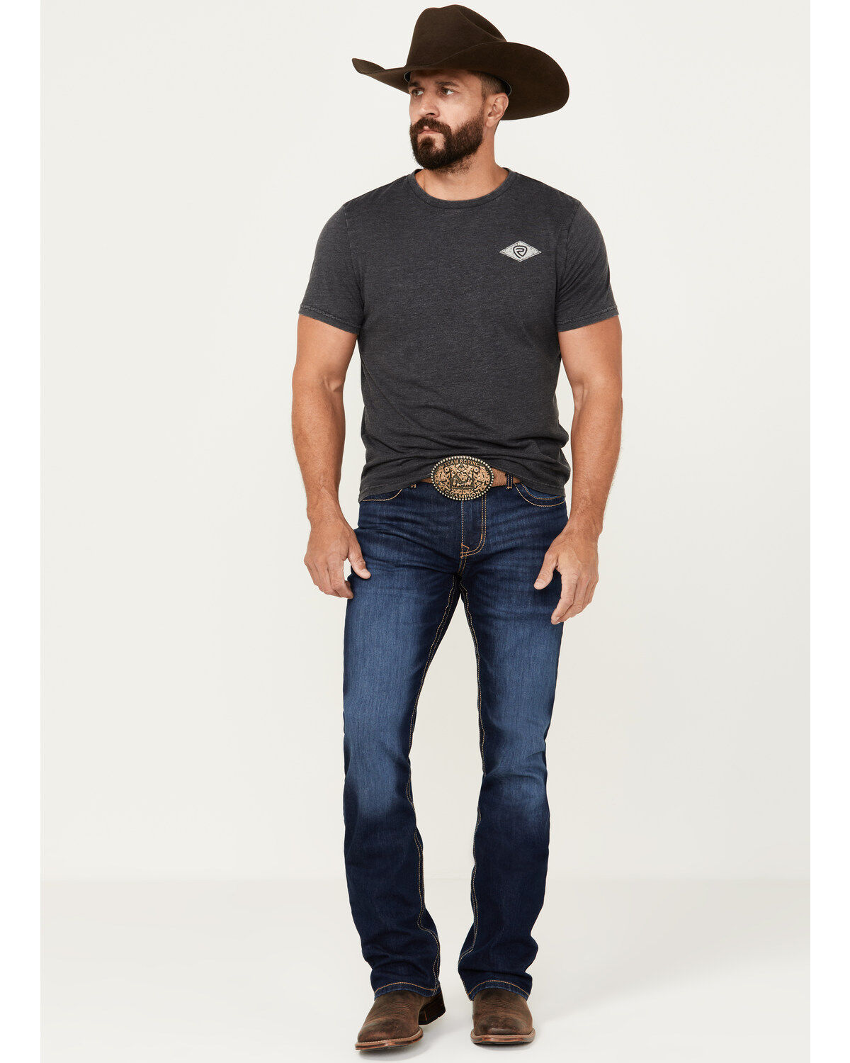 Cinch Men's Ian Dark Wash Slim Bootcut Performance Stretch Denim Jeans