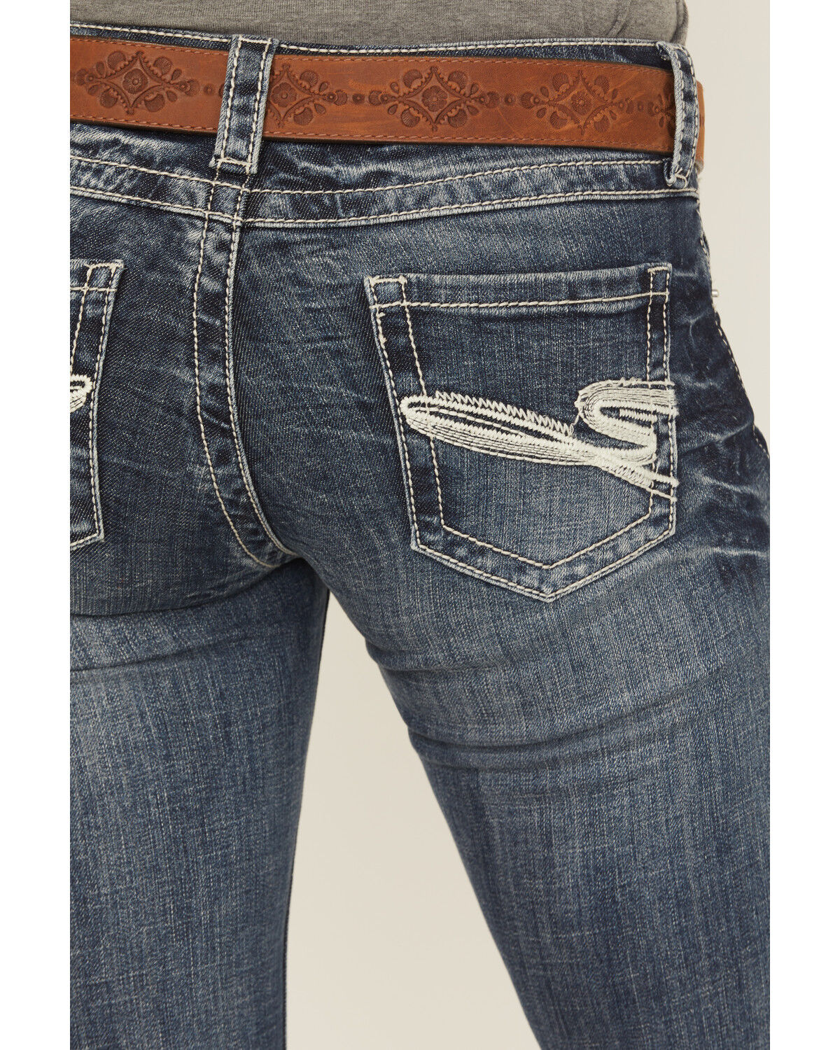 Stetson Women's 816 Fit White "S" Stitch Bootcut Jeans