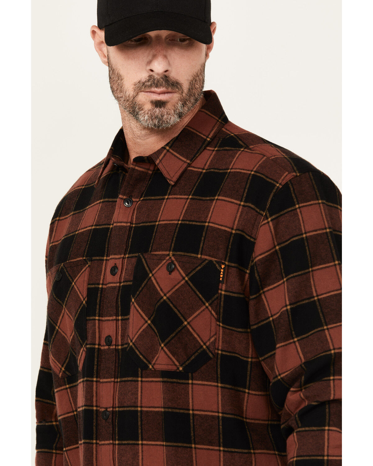 Hawx Men's Buck Plaid Print Long Sleeve Button-Down Flannel Shirt