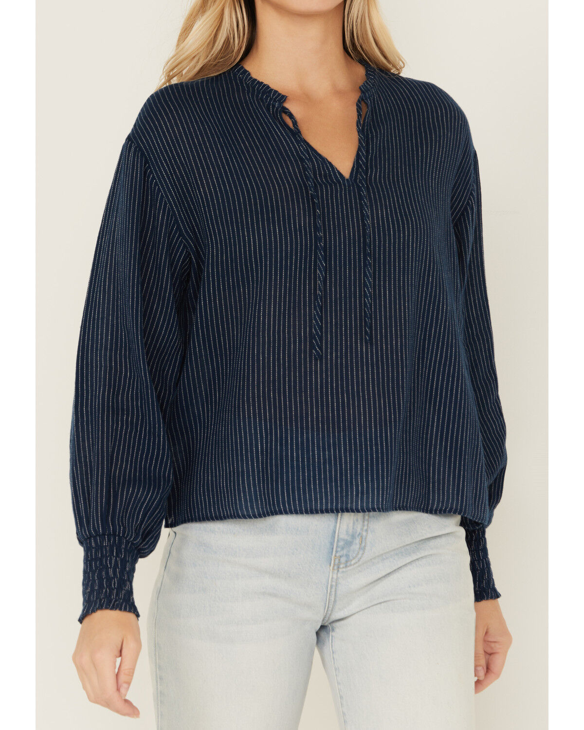 Cleo + Wolf Women's Striped Long Sleeve Peasant Top