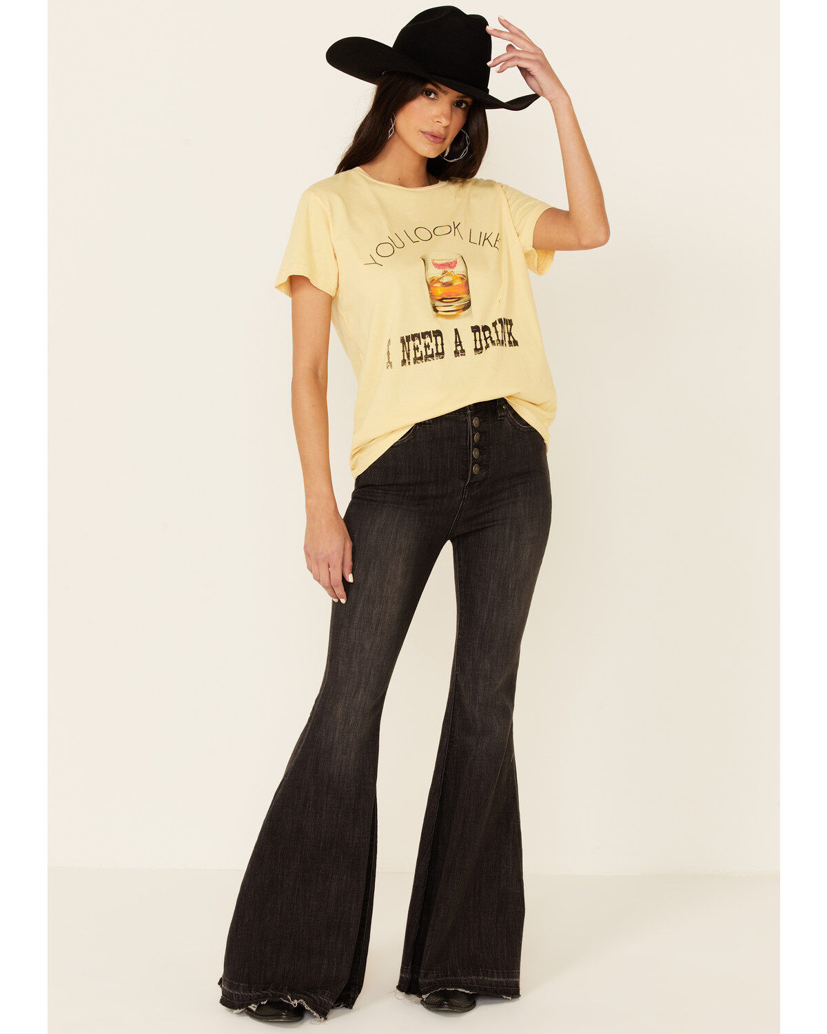 Goodie Two Sleeves Women's You Look Like I Need A Drink Graphic Short Sleeve Tee