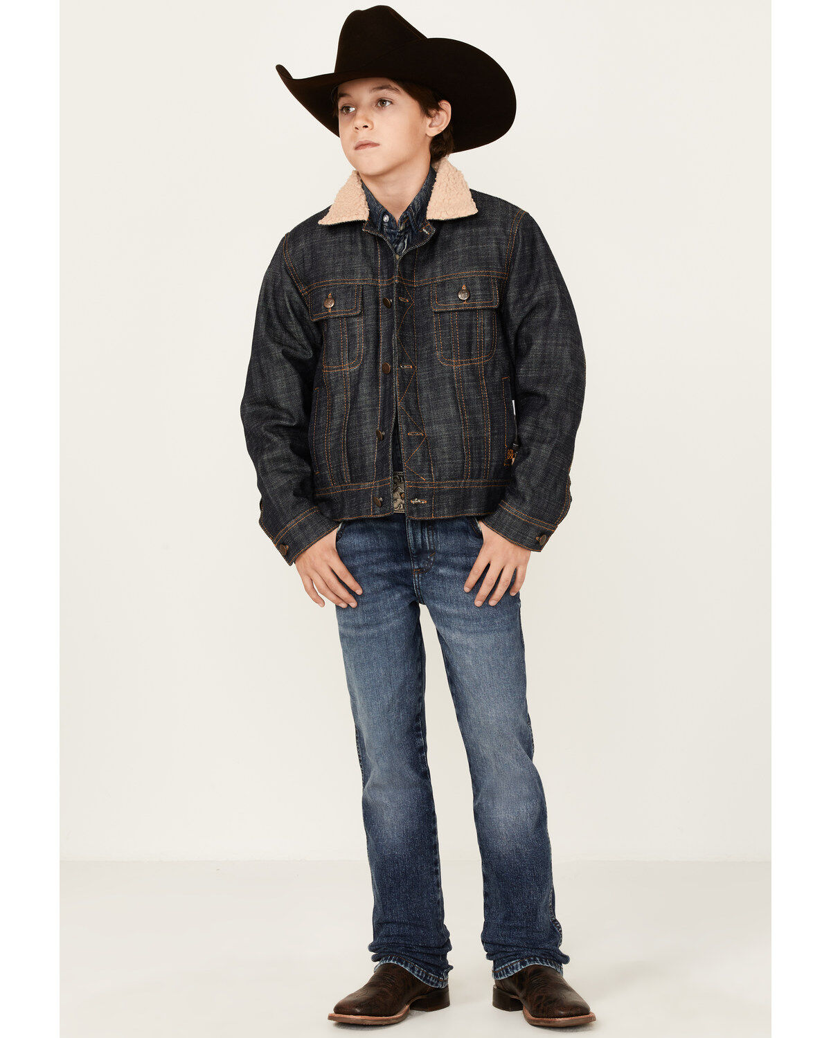 STS Ranchwear Boys' Sherpa Lined Denim Jacket