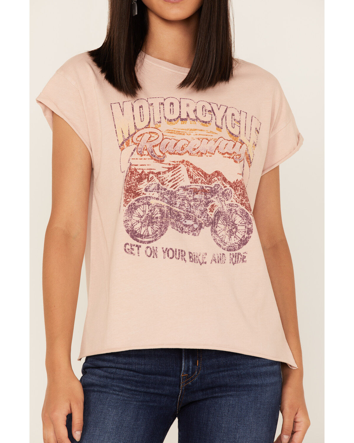 Cleo + Wolf Women's Motorcycle Raceway Vintage Graphic Tee