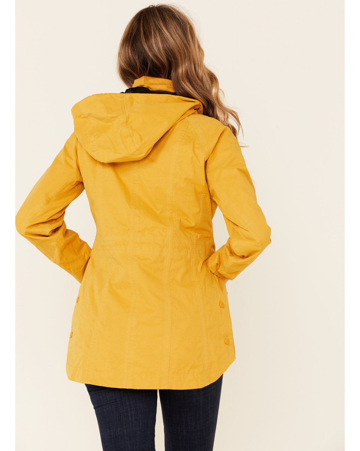 Outback Trading Co. Women's Solid Mustard Brookside Hooded Zip-Front Rain Jacket