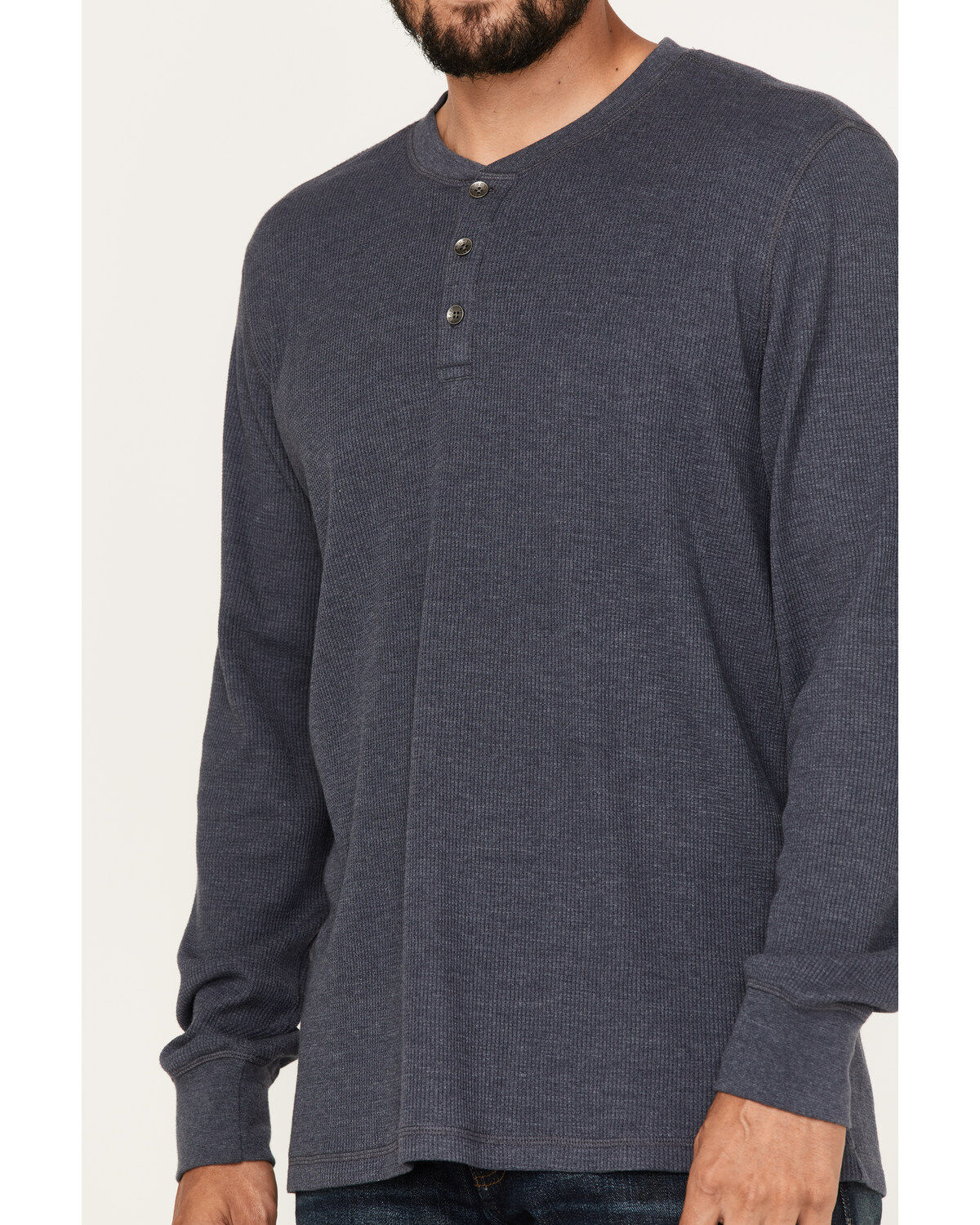North River Men's Heathered Waffle Long Sleeve Henley Shirt