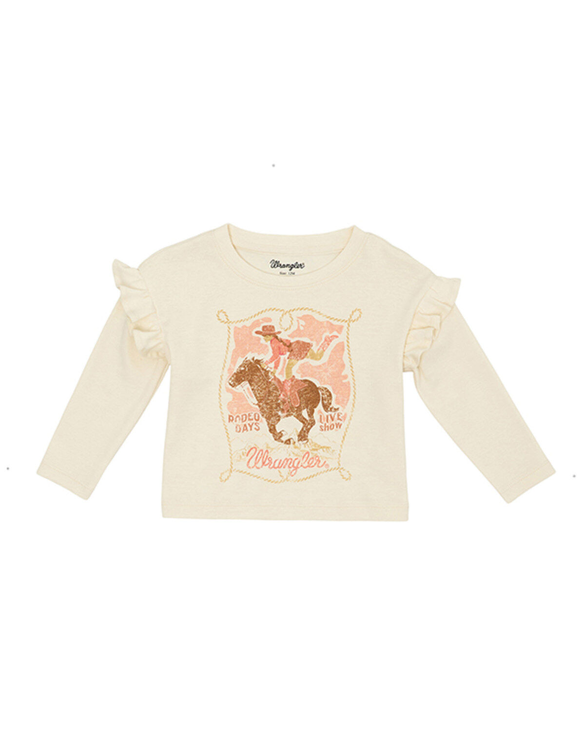 Wrangler Toddler Girls' Cowgirl Long Sleeve Graphic Tee