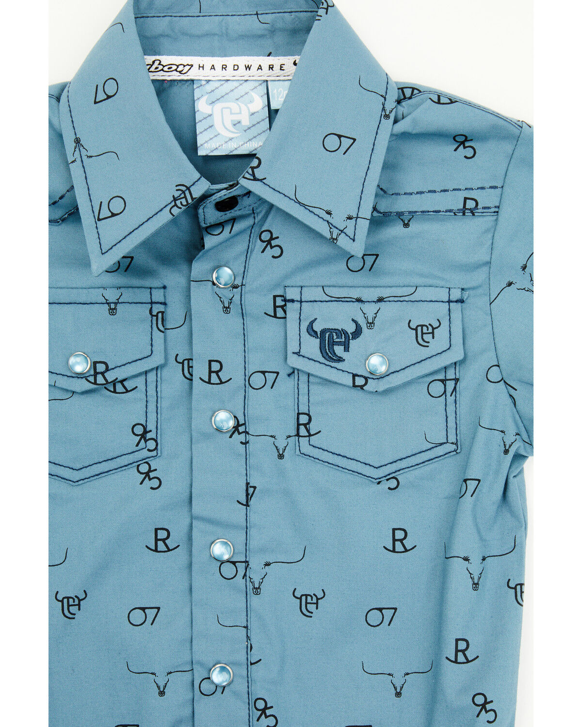 Cowboy Hardware Infant Boys' Branding Iron Short Sleeve Snap Onesie