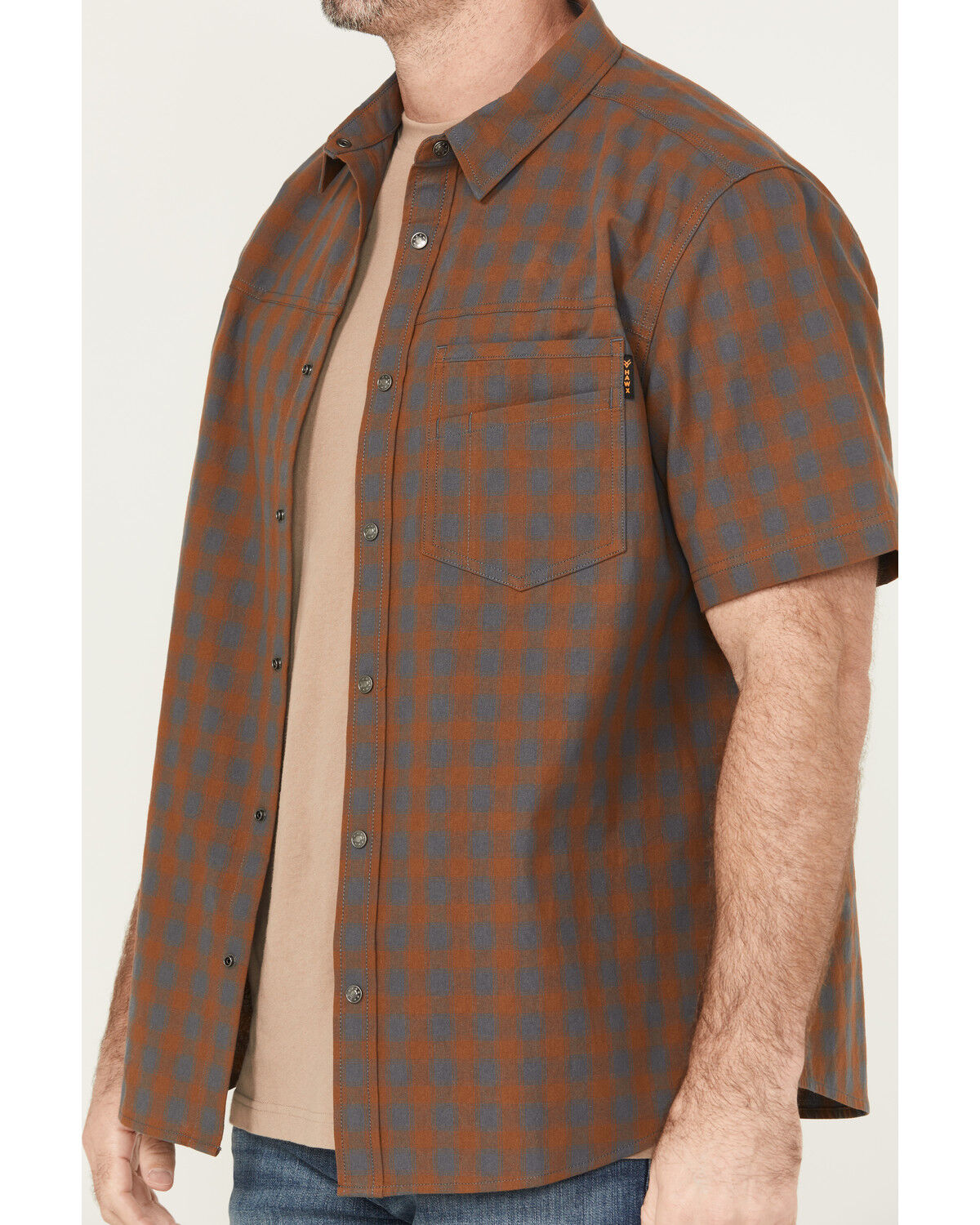 Hawx Men's Tanaka Plaid Print Short Sleeve Button-Down Shirt