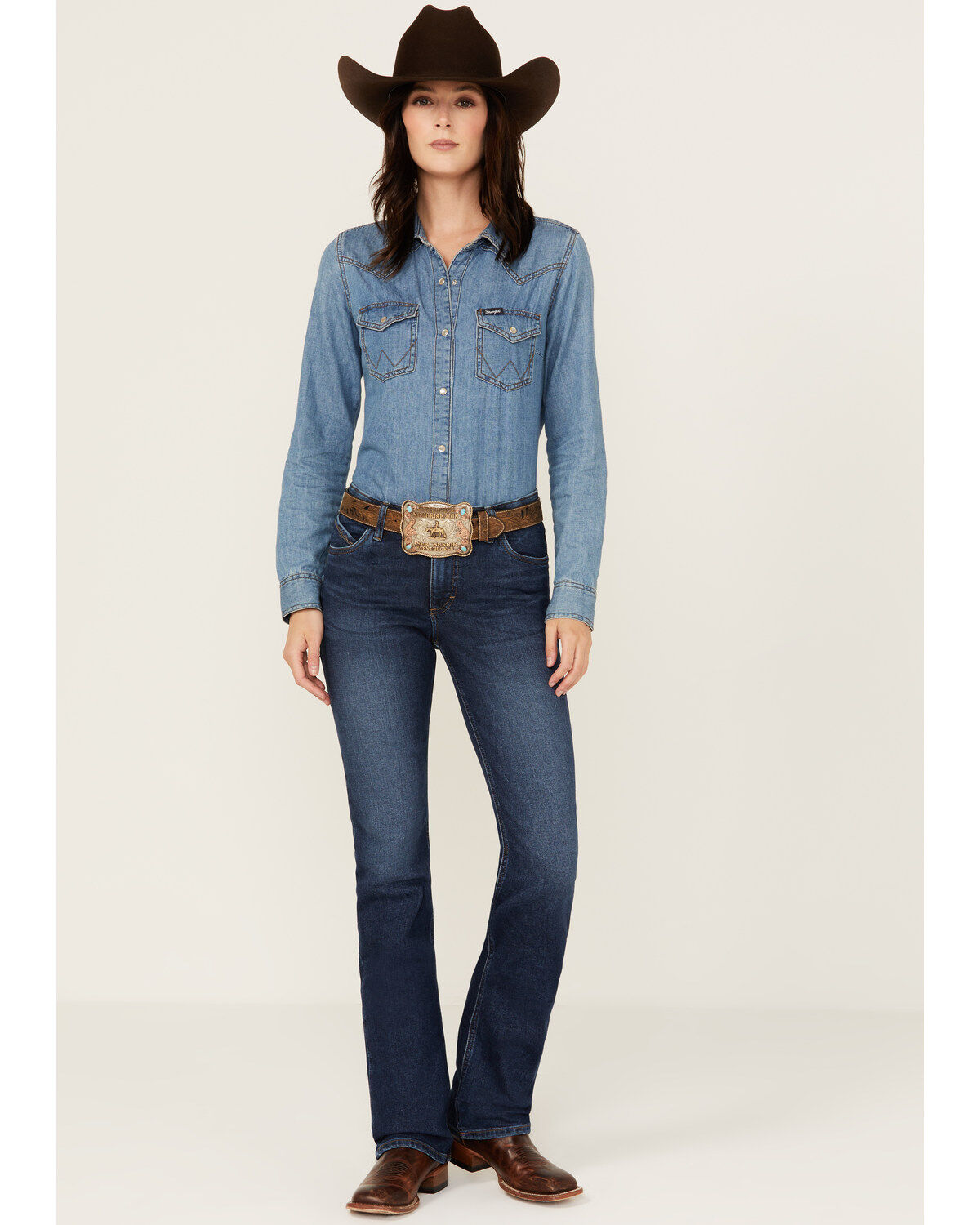 Wrangler Women's Willow Medium Wash Mid Rise Ultimate Riding Bootcut Jeans