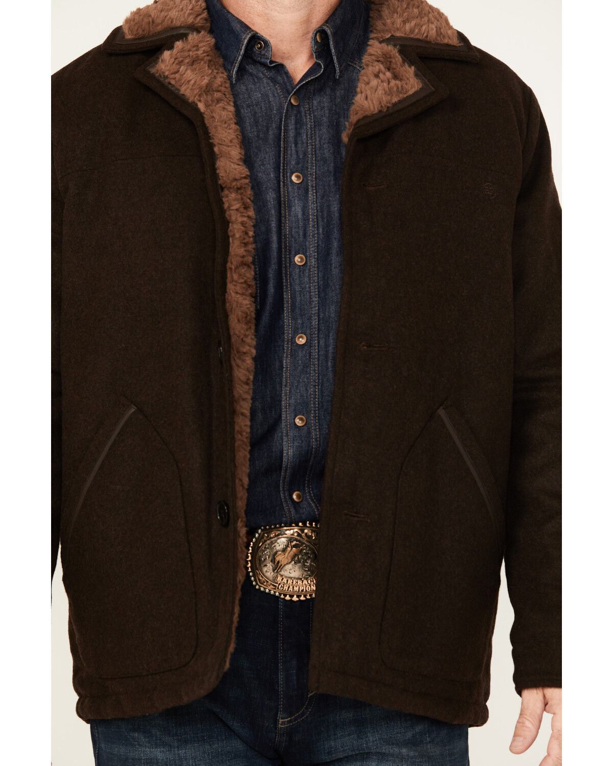 Blue Ranchwear Men's Atchison Heavyweight Sherpa Lined Flannel Coat