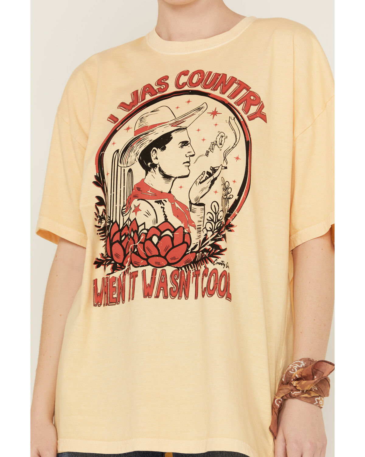 Country Deep Women's I Was Country When It Wasn't Cool Oversized Graphic Tee
