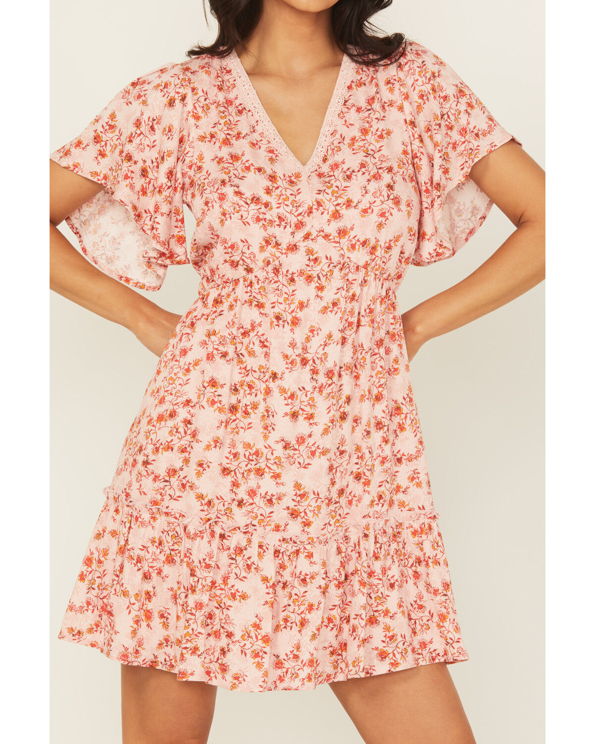 Shyanne Women's Floral Print Short Sleeve Mini Dress