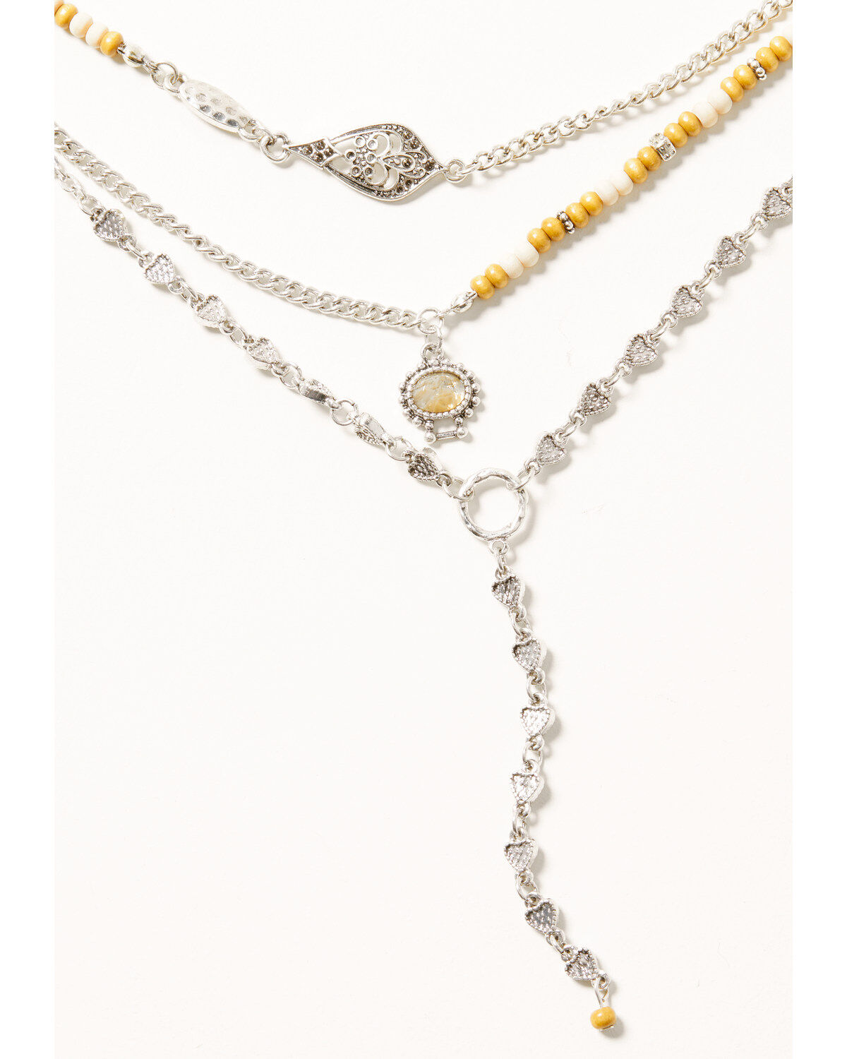 Shyanne Women's Silver Lariat & Beaded Pendant Necklace