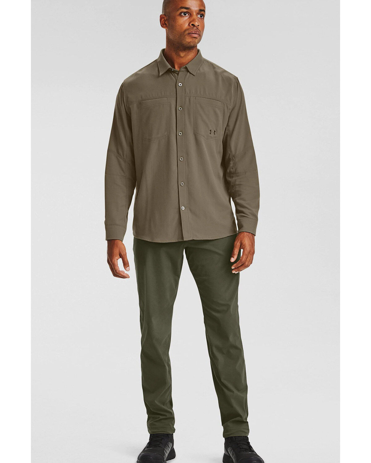 Under Armour Men's Green Payload Button Down Long Sleeve Work Shirt