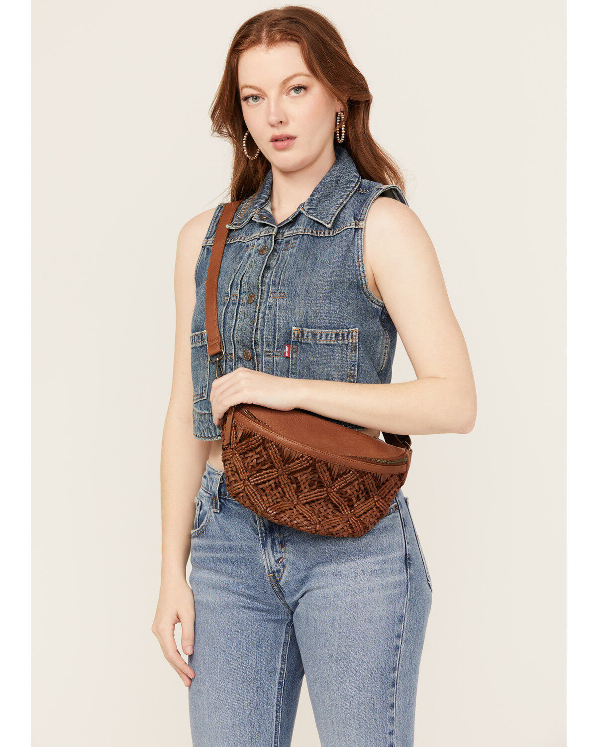 Shyanne Women's Western Heritage Woven Leather Sling Bag