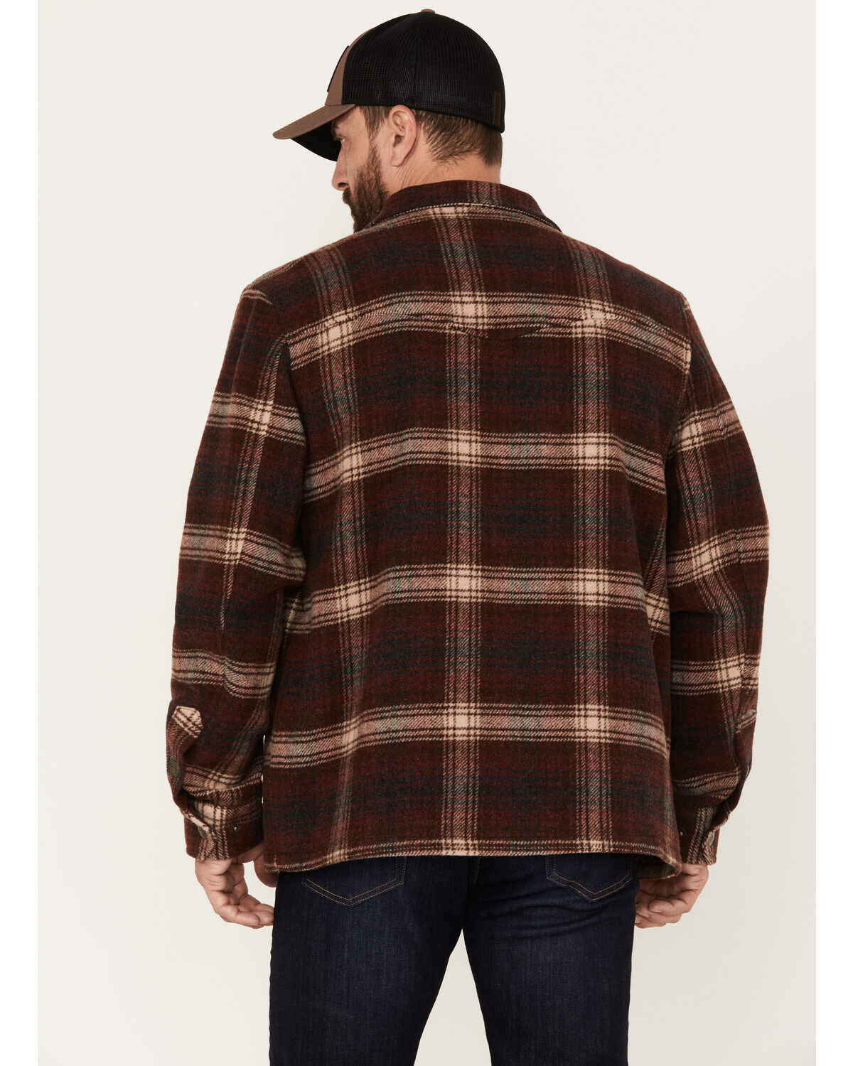 Powder River Outfitters Men's Plaid Print Full-Zip Wool Jacket