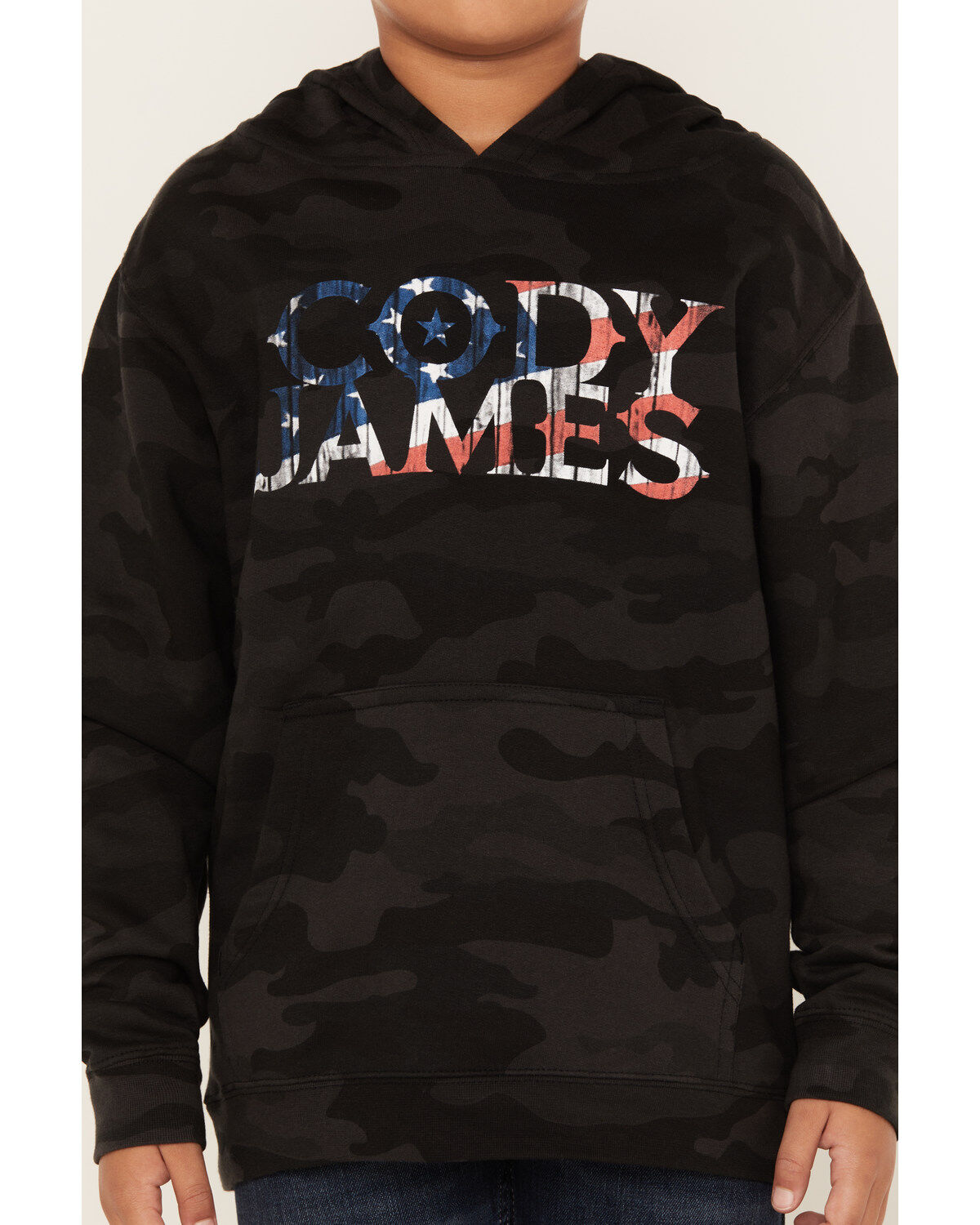 Cody James Boys' Flag Logo Camo Hooded Sweatshirt