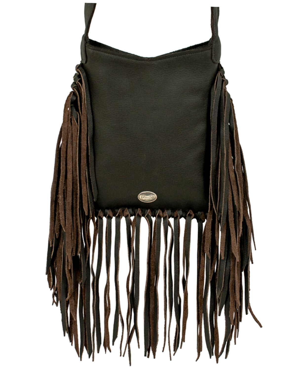American West Women's Brindle Hair-On Fringe Saddle Crossbody