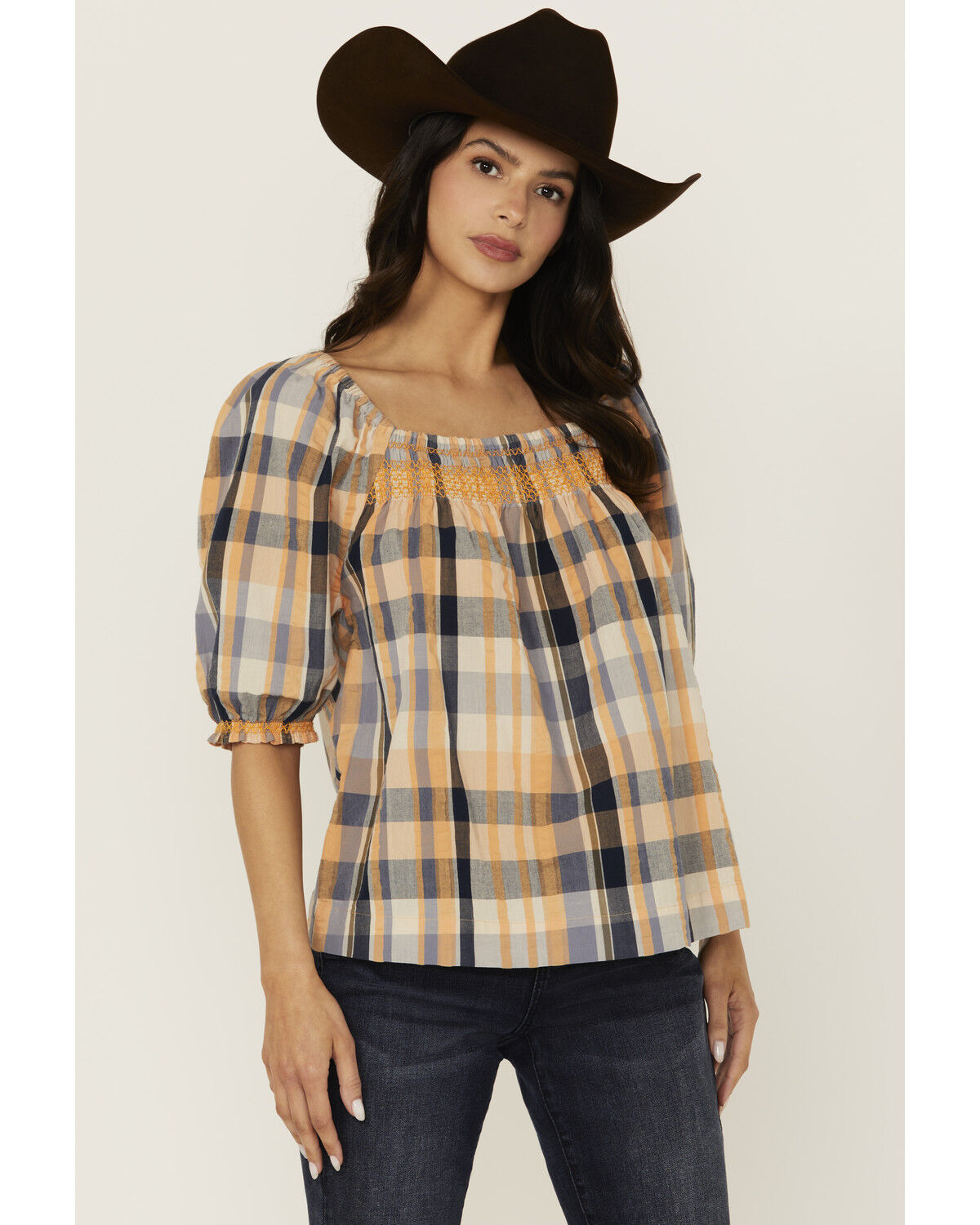 Cleo + Wolf Women's Bowie Plaid Print Short Sleeve Shirt