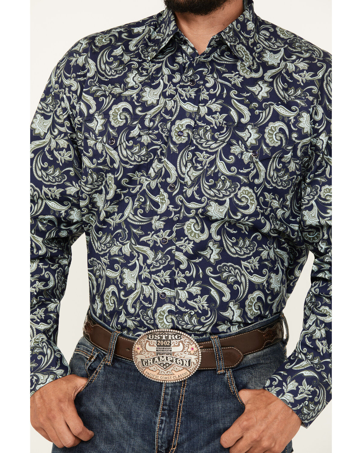 Stetson Men's Paisley Print Long Sleeve Button-Down Western Shirt