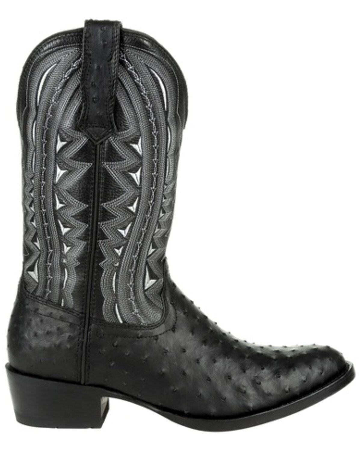 Durango Men's Black Full-Quill Ostrich Western Boots - Round Toe