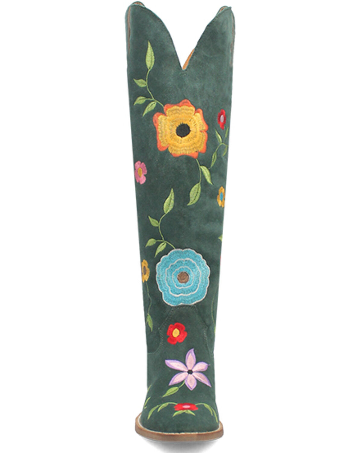 Dingo Women's Flower Power Suede Tall Western Boots - Snip Toe