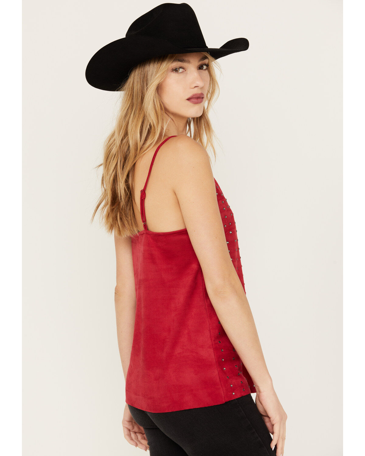 Vocal Women's Studded Faux Suede Cami Top