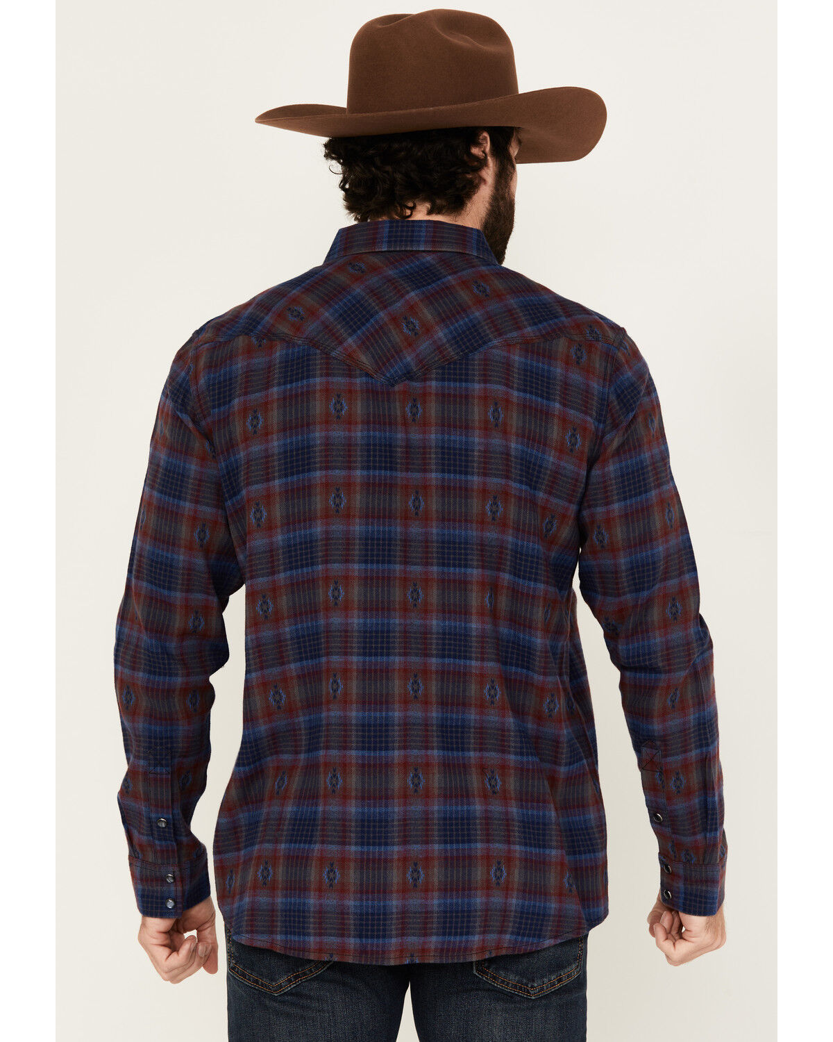 Moonshine Spirit Men's Fireland Dobby Plaid Print Long Sleeve Snap Western Shirt