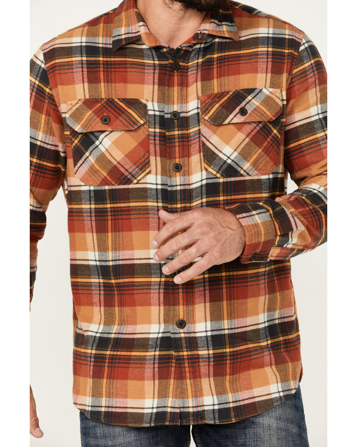 Pendleton Men's Burnside Plaid Print Long Sleeve Button-Down Flannel Shirt