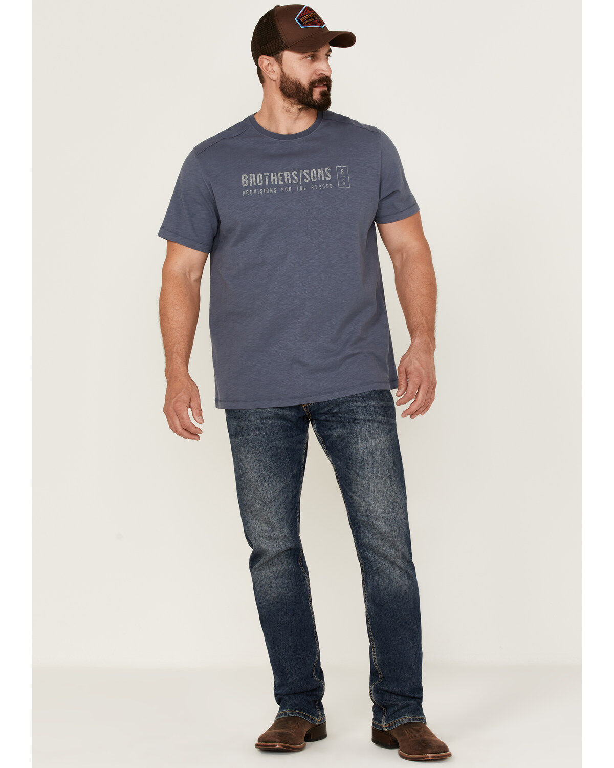 Brothers and Sons Men's Mercantile Weathered Slub Graphic Short Sleeve T-Shirt
