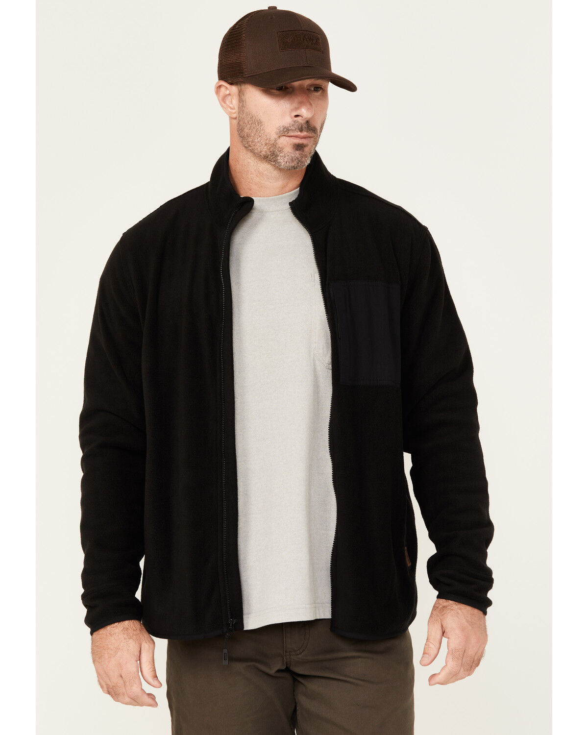 Lucky Brand Workwear Men's Solid Polar Fleece Jacket