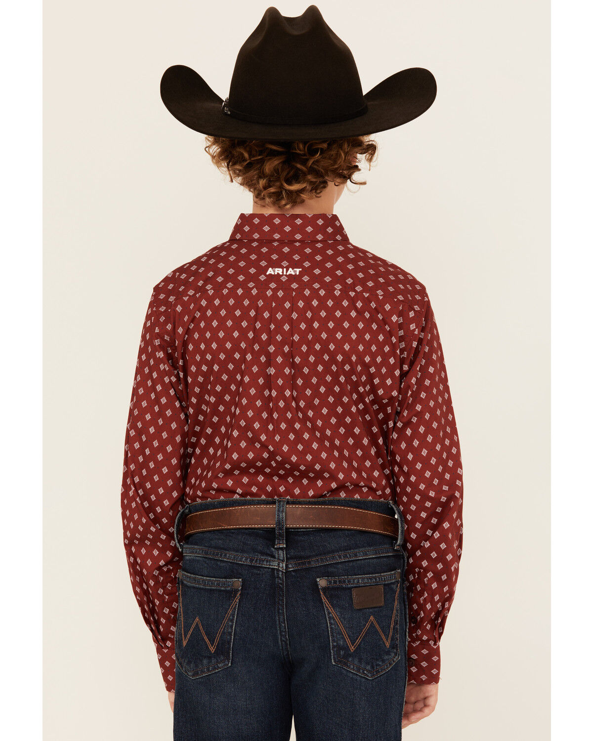 Ariat Boys' Classic Geo Print Long Sleeve Button-Down Western Shirt