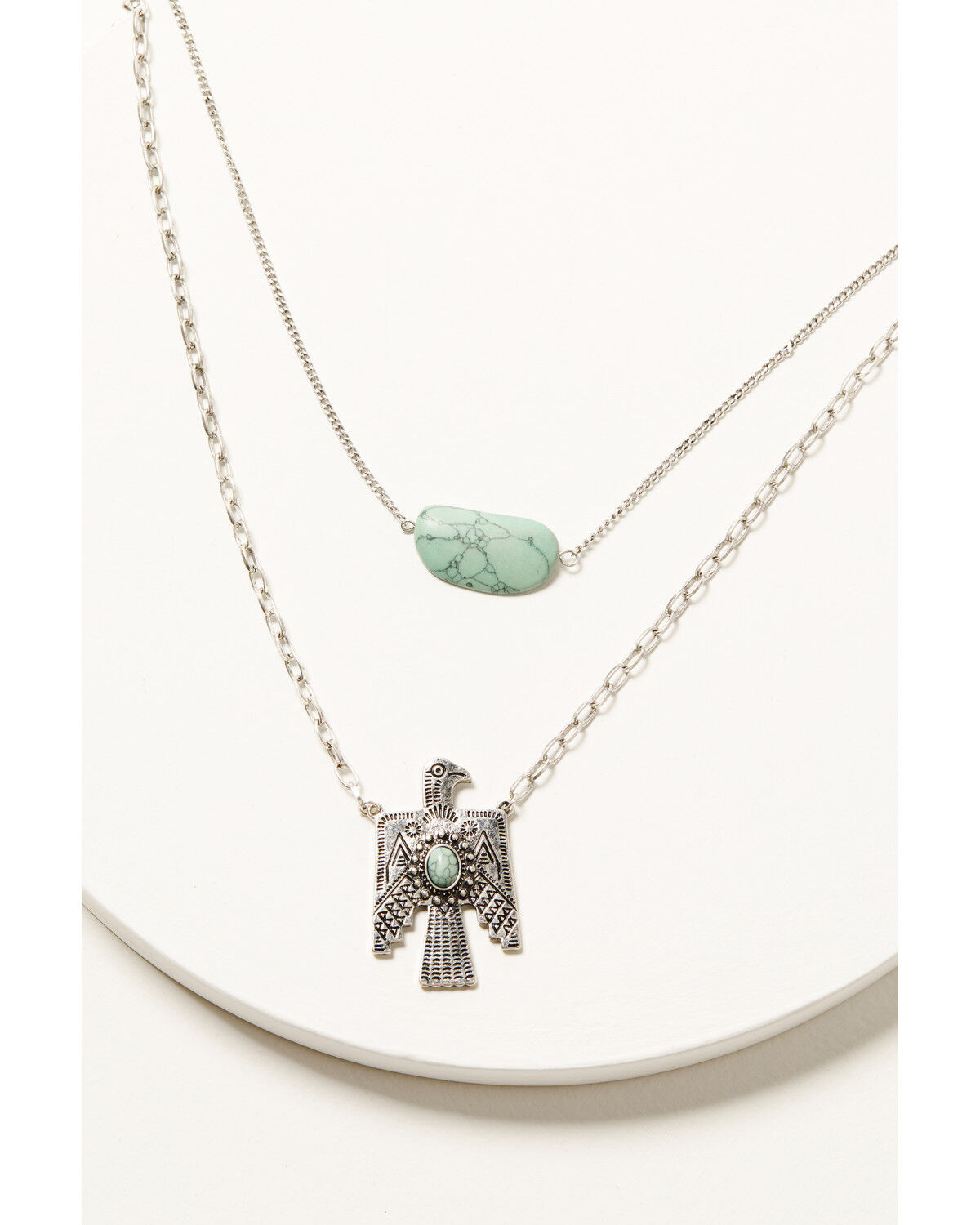 Shyanne Women's Antique Silver Thunderbird Layered Necklace