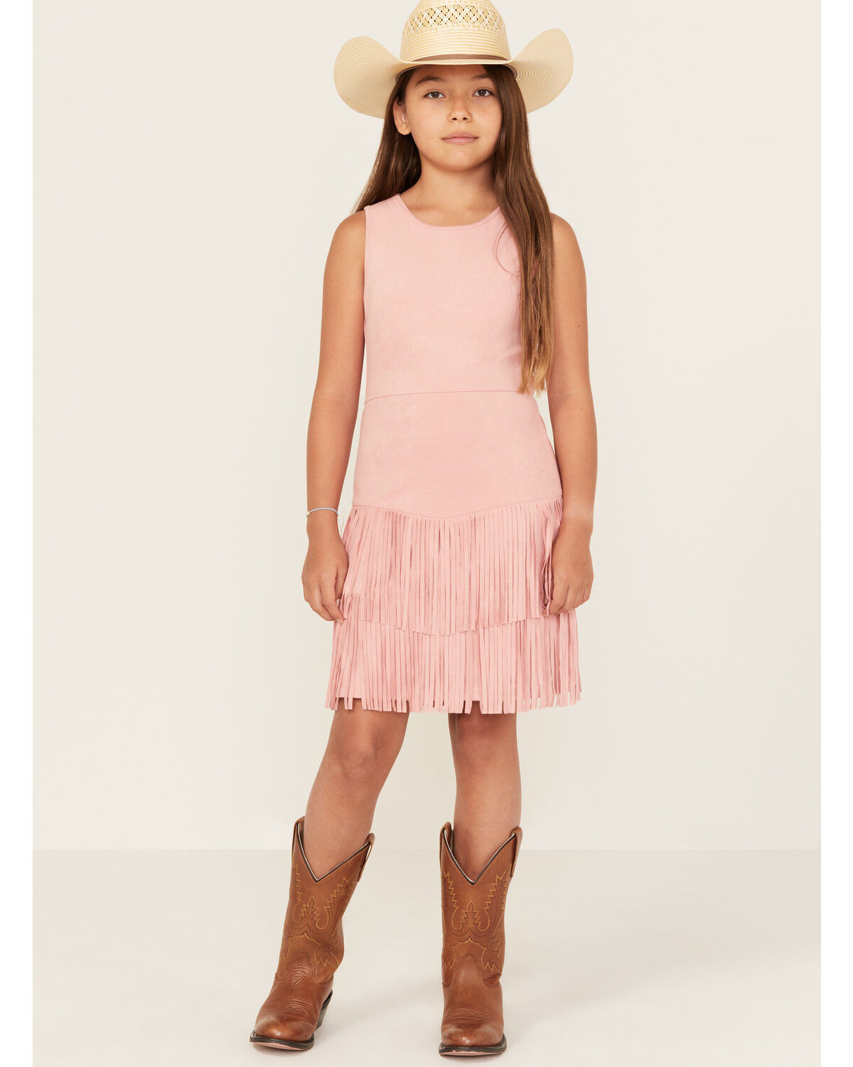 Shyanne Girls' Faux Suede Fringe Mini Dress