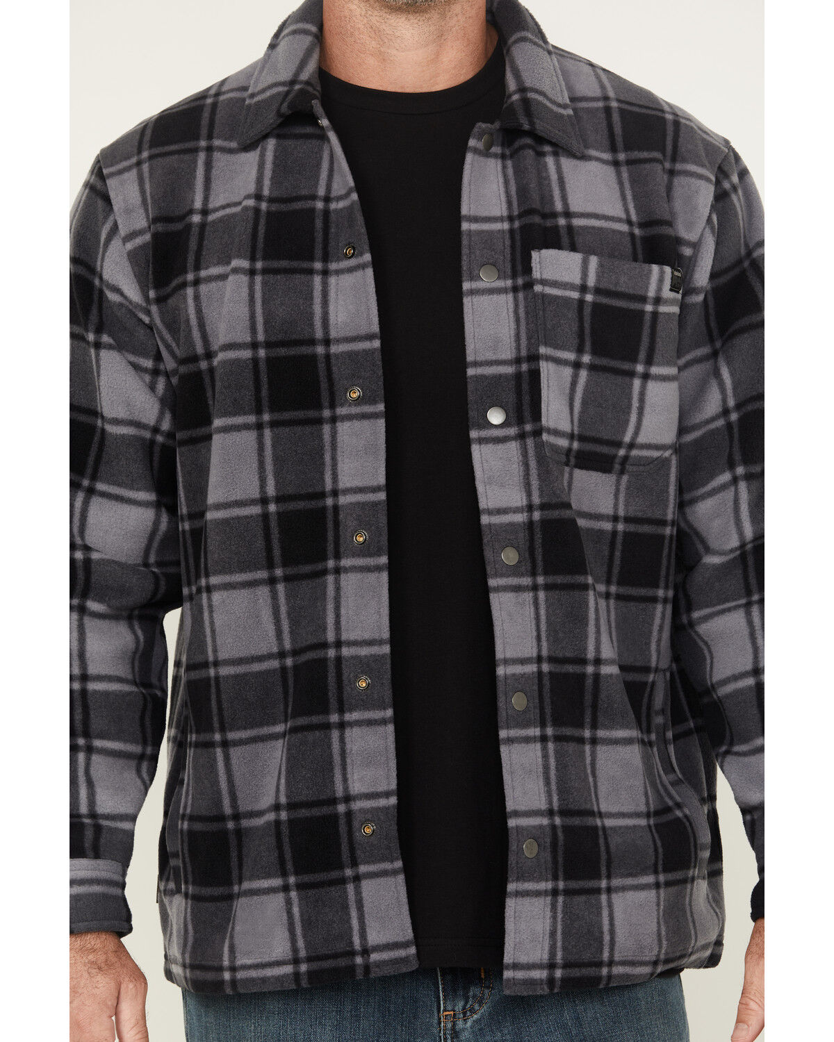 Timberland PRO Men's Gritman Plaid Print Heavyweight Fleece Long Sleeve Snap Shirt