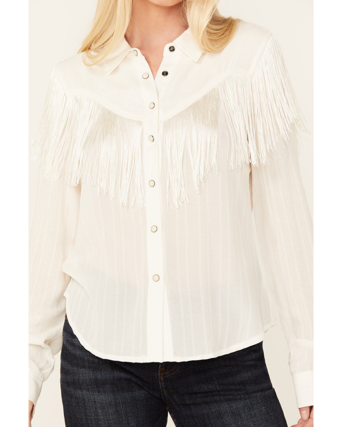 Idyllwind Women's Etta Fringe Western Yoke Long Sleeve Snap Shirt