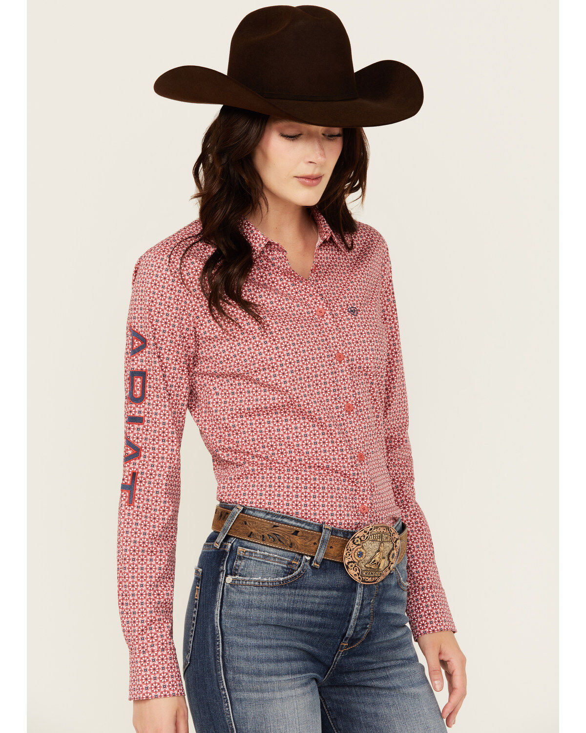 Ariat Women's Boot Barn Exclusive Team Kirby Medallion Print Long Sleeve Button-Down Stretch Western Shirt