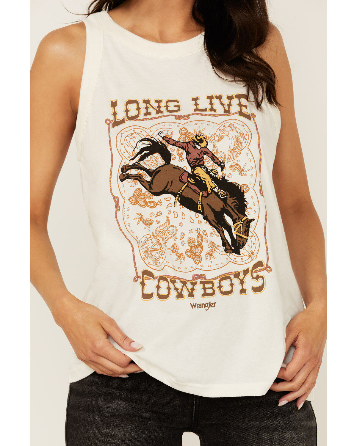 Wrangler Women's Long Live Cowboys Graphic Tank
