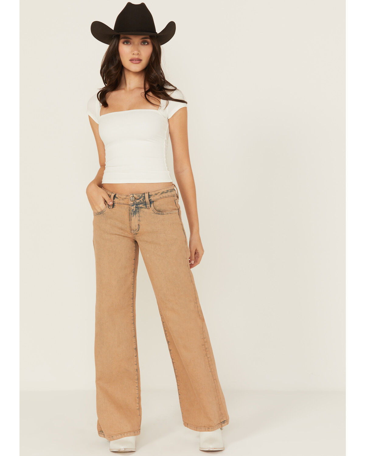 Miss Me Women's Mid Rise Wide Leg Stretch Denim Jeans