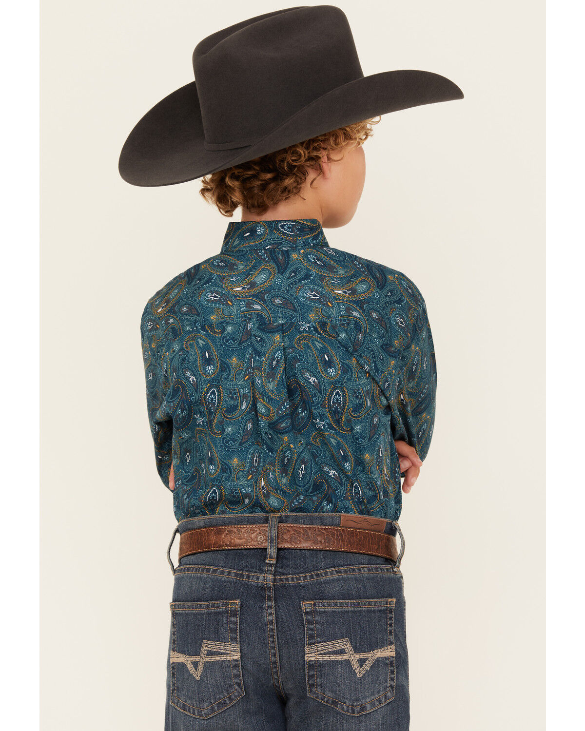 Cinch Boys' Paisley Print Long Sleeve Button-Down Western Shirt