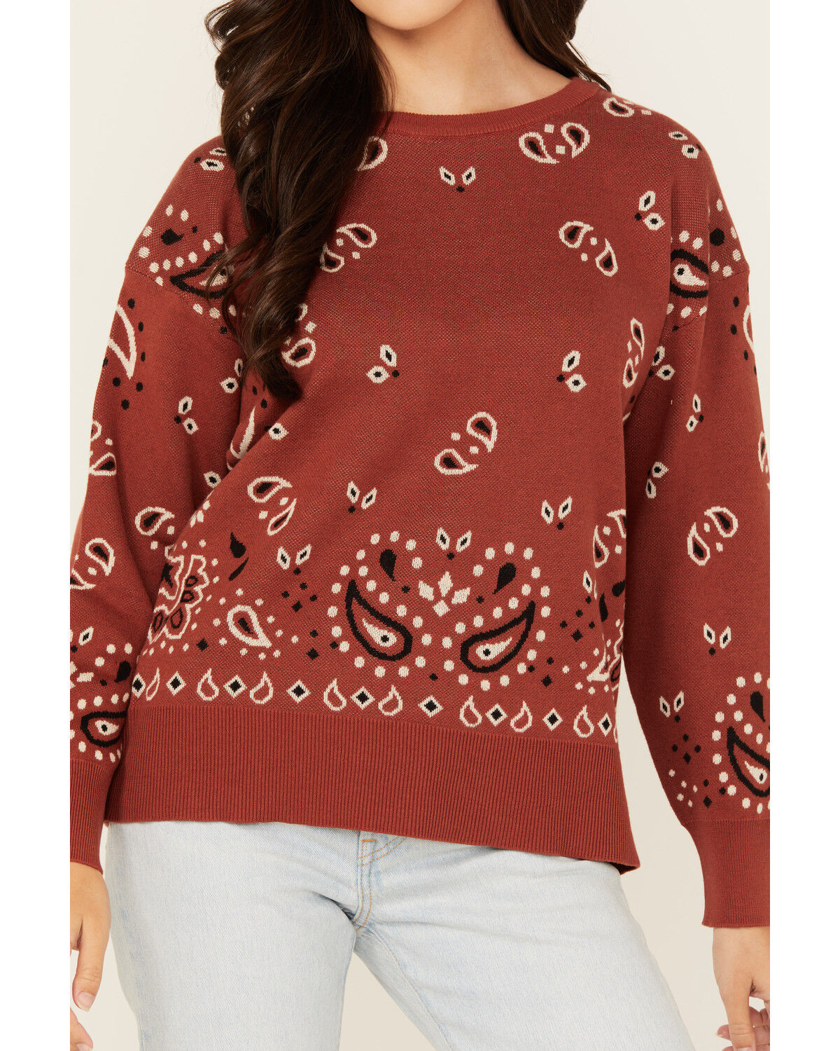 Cotton & Rye Women's Bandana Print Sweater