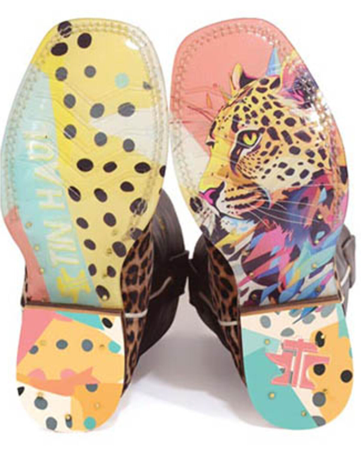 Tin Haul Little Girls' Wild Cat Western Boots - Broad Square Toe